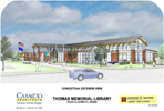 Thomas Memorial Library concept design icon